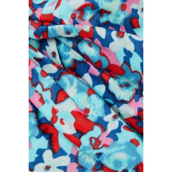 NEW ROTATE Birger Christensen Sierra Ruched Floral Satin Midi Dress Size 10 - Picture 4 of 10